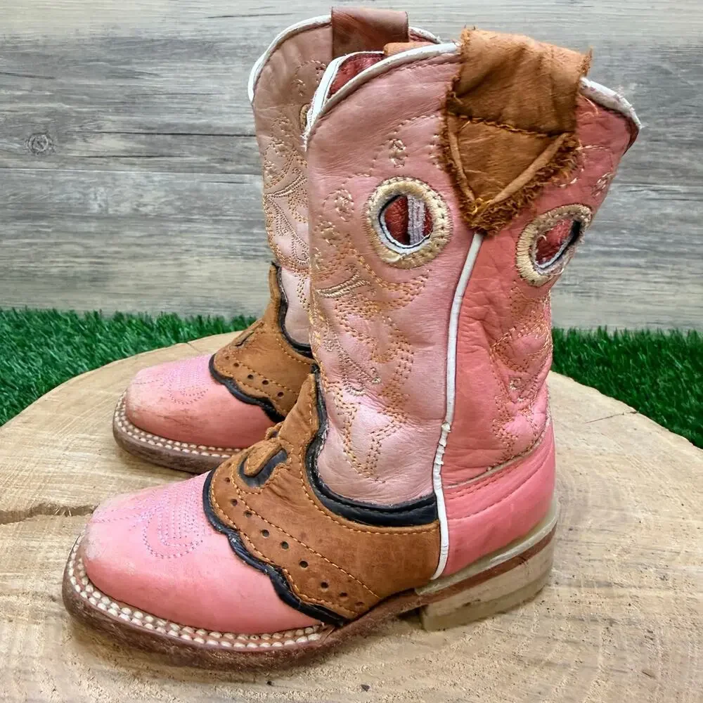 Blackstone Youth - Size 5 - Pink Horseshoe Western Cowboy Boots 463